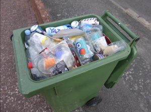 Image of a Full recycling bin