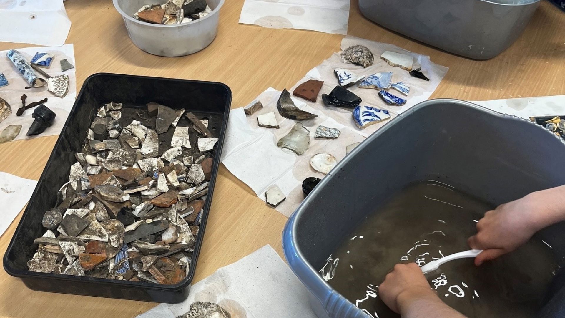 Dig finds being cleaned